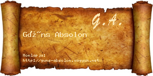 Güns Absolon névjegykártya